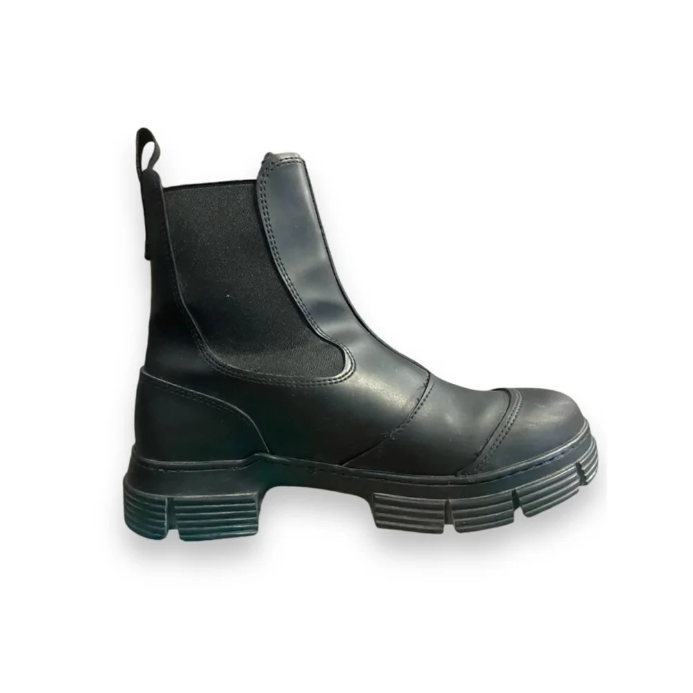 Ganni Black Rubber Grip Chelsea Boots 37 - Picture 2 of 8